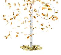Set da 10 Cannoni Sparacoriandoli 80 cm, XXL, Gittata di 6-8 m, Idea Regalo per Matrimoni, Metallici, Oro