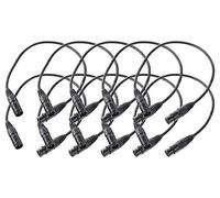 Set da 10 cavi microfono Pronomic XFXM-0.5 (lunghezza 0,5 m, XLR femmina 3 poli -> XLR maschio 3 poli, connettori saldati a mano, resistenti ad acidi e oli, sgancio a chiusura a strappo) nero