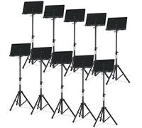 Set da 10 Classic Cantabile OST-350 Leggio 2-in-1 - come leggio, leggio da tavolo o supporto per libri - leggio d'orchestra con ripiano chiuso in acciaio - leggio in metallo - nero