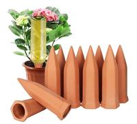 Set da 10 Coni Irrigazione Argilla, Automatica per Piante da Interno, Interni Esterni Giardino, Innaffiare Piante in Vacanza, Irrigazione a Goccia, per Bottiglie Pet,Vetro da 1.5 Litri,Terracotta