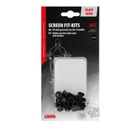 Screen Fit-Kits, kit dadi gommati con viti e rondelle (5 MA) - 10 pz - Nero