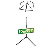 Set Da 10 McGrey 100/2 B Leggio (regolabile in altezza, pieghevole, metallo, con borsa) nero