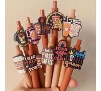 Set da 10 penne regalo a tema torta al caffè, decorazione per amanti del caffè, inchiostro nero, penne a kawaii, adatte per scuola, ufficio, forniture per compleanno, miglioramento estetico, ritorno a