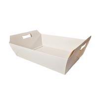 Set da 10 pezzi Cesti Bianchi Vuoti con Manici 40x30x12cm, Vassoio per Alimenti, Scatola per bomboniere regalo