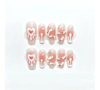 Set da 10 pezzi di unghie indossabili fatte a mano, unghie finte, danza classica, toppe for nail art a pressione lunga(Color:3,Size:Xs)
