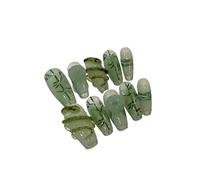 Set da 10 pezzi di unghie indossabili fatte a mano, unghie finte, danza classica, toppe for nail art a pressione lunga(Color:1,Size:M)