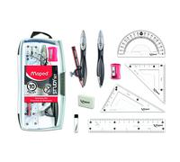 Set da 10 pezzi Maped Study Geometry - Kit avanzato per studenti - Strumenti di precisione - Design durevole ed ergonomico - Migliora la creativi