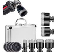Set da 10 pezzi punte per piastrelle M14 x 15mm corona diamantata per trapano 20-68mm + disco da taglio 125mm per smerigliatrice angolare set sega a tazza per piastrelle granito gres porcellanato