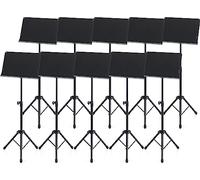 Set da 10 Pronomic OS-01C Leggio Orchestrale (piano note chiuso, con fermapagine, salvaspazio, regolazione continua, connettore a prisma) Nero