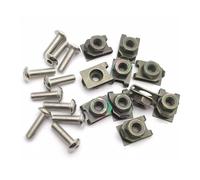 Set da 10 viti in acciaio inossidabile con copertura in plastica e clip a U con dado M6, 6 mm, M5, 5 mm, adatte for moto, scooter, ATV, ciclomotore(M5X20)