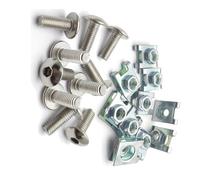 Set da 10 viti in acciaio inossidabile con copertura in plastica e clip a U con dado M6, 6 mm, M5, 5 mm, adatte for moto, scooter, ATV, ciclomotore(M6X16)