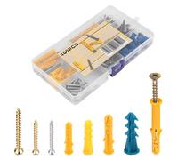 Set da 100 pezzi con viti per tubi di espansione, tasselli, viti per muri in cemento e tasselli in diverse dimensioni per sospensioni e installazioni in muratura.