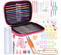 Set da 100 pezzi per uncinetto uncini 0,6-6,5 mm con accessori in custodia