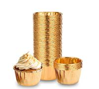 Set da 100 Pirottini per Cupcake in Carta Antiaderente con Rivestimento in Foglia di Alluminio, Ideali per Muffin e Dolci, adatti per Feste di Compleanno e Matrimoni