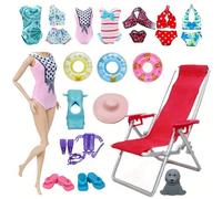 Set da 11,5" per bambola da spiaggia estiva: 4 pezzi di abbigliamento da bagno, attrezzatura da sub e accessori da spiaggia - regalo ideale per bambini creativi Bianco,rosa,Viola,blu,giallo,8 pezzi da