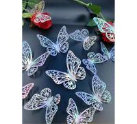 Set da 12 adesivi da parete a farfalla 3D cavi, decorazioni per torte, decorazioni per matrimoni, decorazioni per la casa, il soggiorno, regali, compleanni, lauree, bagni, camere da letto, decorazioni