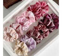 Set da 12 elastici per capelli in velluto di colore unito, accessori versatili per capelli per autunno/inverno, per lavarsi il viso, elastici per capelli, scrunchie, sport, accessori per la bellezza d