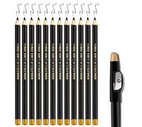 Set da 12 Penne per Sopracciglia，Matita Sopracciglia Impermeabile con Temperamatite，Kit Trucco Sopracciglia a Lunga Tenuta in 3 Sfumature Opache (#1, 72g)