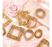 Set da 12 pezzi/10 pezzi/6 pezzi di cornici per foto in resina barocca vintage mini traforata, decorazione fai-da-te per case delle bambole e scene di fiabe, ornamento artigianale per mini paesaggi, e