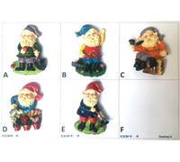 SET DA 12 PEZZI Calamita Magnete Frigo Fridge Magnets GNOMO CON ATTREZZI