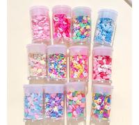 Set da 12 pezzi di perline a forma di cuore e fiore, design casuale, per realizzare gioielli fai-da-te, adatto come regalo di San Valentino per le donne Tagli UnicaArgilla polimerica