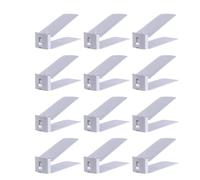 Set da 12 scarpiere Regolabili con Tre Livelli, scatole per Scarpe salvaspazio per Tutte Le Scarpe, armadi e contenitori per l'ingresso (Nero, Bianco, Grigio)(White)