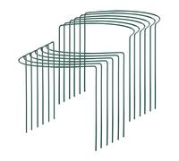 Relaxdays Set da 12 Sostegni per Pomodori, Gabbia per Piante Rampicanti, Rose, Fragole, Semicircolare, Acciaio, Verde