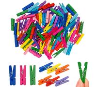 Set da 120 Mollette in Legno Multicolore da 3 cm | Mini Mollette Decorative per Feste, Foto e Lavoretti Creativi