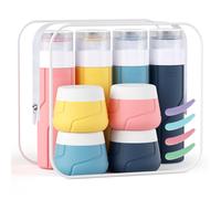 Set da 14 Contenitori da Viaggio in Silicone Flaconi da Viaggio 100 ml & Vasetti