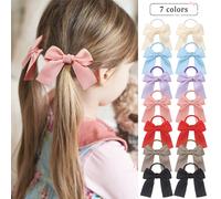Set da 14 pezzi di accessori per capelli per bambine, lacci per capelli con fiocco in nastro, elastici per capelli con fiocco per neonati, fermagli per capelli con fiocco a doppia coda di cavallo (ser