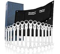 Set da 14 pezzi, HASKYY, set di chiavi a cricchetto snodate, 8-22 mm