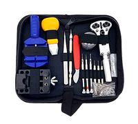 Set da 144 pezzi di strumenti per la riparazione di orologi in lega di acciaio, con apricasse, pinzette, strumento per barrette a molla, strumento per rimuovere le maglie, cacciaviti, borsa per il