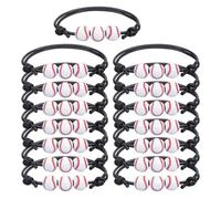 Set da 15 braccialetti intrecciati con perline da baseball regolabili per bambini, ragazzi e uomini, braccialetti motivazionali per feste sportive