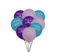 set da 15 palloncini stampa sirena in lattice con confetti per