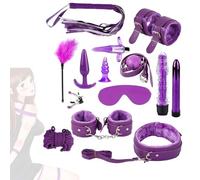 Set da 15 pezzi di puntelli di gioco di ruolo in peluche in pelle viola per aumentare il divertimento del gioco