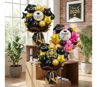 Set da 16 pezzi Decorazioni per feste di laurea, 3 stili di bouquet di palloncini, palloncini a forma di tocco da laurea, palloncini a forma rotonda da 18" "Congratulazioni laureato" "Ce l'hai fatta"