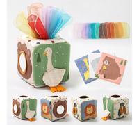 Set da 16 pezzi di giocattoli educativi Montessori per bambini, per sviluppare abilità motorie fini, con animali cartoni animati, riconoscimento forme, scatola colorata multiuso, giocattolo a forma di