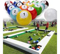 Set da 16 Pezzi per Gioco di Biliardo in Pelle - Palline Multi-Gioco per Calcio, Pool e Snooker, Gioco da Tavolo per Divertimento Familiare Indoor e Outdoor per Giardino e Cortile 20cm