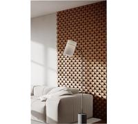 Set da 18 Strisce acustiche per pareti a doghe | Decorazioni murali fai-da-te | Mosaico 3D senza giunture | Diffusore decorativo in legno (HDF) | Colore: [ZARINA | Ciliegio]