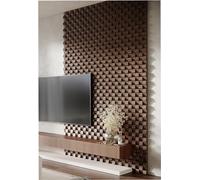 Set da 18 Strisce acustiche per pareti a doghe | Decorazioni murali fai-da-te | Mosaico 3D senza giunture | Diffusore decorativo in legno (HDF) | Colore: [ZARINA | Noce]