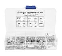 Set da 180 viti a croce e 40 dadi, kit di fissaggio in acciaio inossidabile 304 n. 2-56UNC con lunghezze assortite per macchinari per elettrodomestici