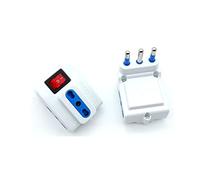 Set da 2 adattatori spina tripla Salvaspazio Spina 16a 3 Prese Bipasso con Interruttore