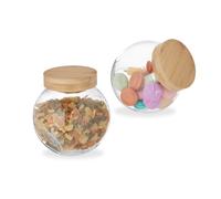 Set da 2 barattoli in vetro per alimenti Vasi ermetici Porta caramelle ermetico