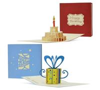 Set da 2 biglietti di compleanno, con 2 biglietti di auguri pop up 3D, per buoni, biglietti regalo, per regalare denaro