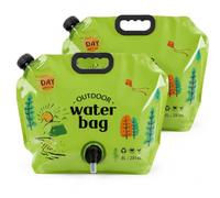 Set da 2 borracce Pieghevoli Outdoor da 8L con Rubinetto Materiale Alimentare tanica Acqua Riutilizzabile a Prova di perdite per Campeggio Escursioni Picnic Viaggi in Auto