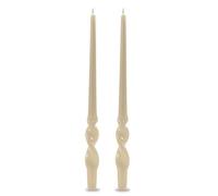 Set da 2 Candele da candelabro voluta laccata lavorazione artigianale - Altezza 40 cm - Cereria Di Giorgio - Colore Avorio