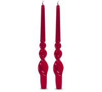 Set da 2 Candele da candelabro voluta laccata lavorazione artigianale - Altezza 30 cm - Cereria Di Giorgio - Colore Bordeaux