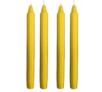 Set da 2 candele decorative scanalate Dorica - Colore Senape - Durata 8 ore - Diametro 2,5 cm Altezza 25 cm (Confezione da 2)