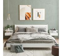 Set da 2 Comodini Moderni Sospesi per Camera da Letto con Cassetto e Mensola Superiore in Legno 35x32x22.5cm, Bianco Lucido Description:Questo set da 2 comodini con cassetto HOMCOM porta stile e prati