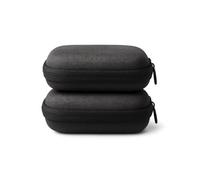 Set da 2 Custodie Compatte per GoPro Hero, DJI Osmo Action e Insta360 Ace Pro - Organizer Imbottiti per Cavi, Caricabatterie, Cuffie, Schede SD e USB - Borse da Viaggio Antiurto Nere, S+S